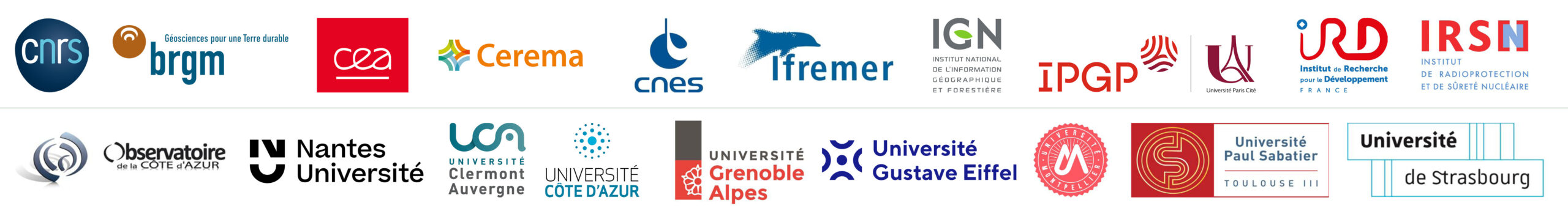 Logos partenaires consortium Epos-France - Novembre 2023